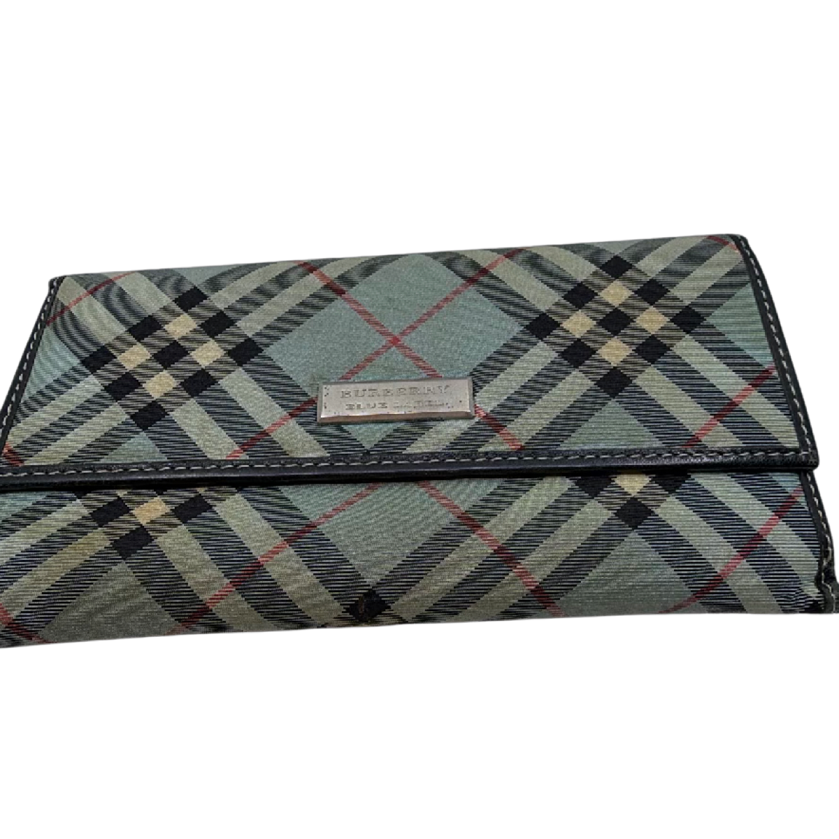 Burberry Continental Blue Nova Check Canvas Wallet