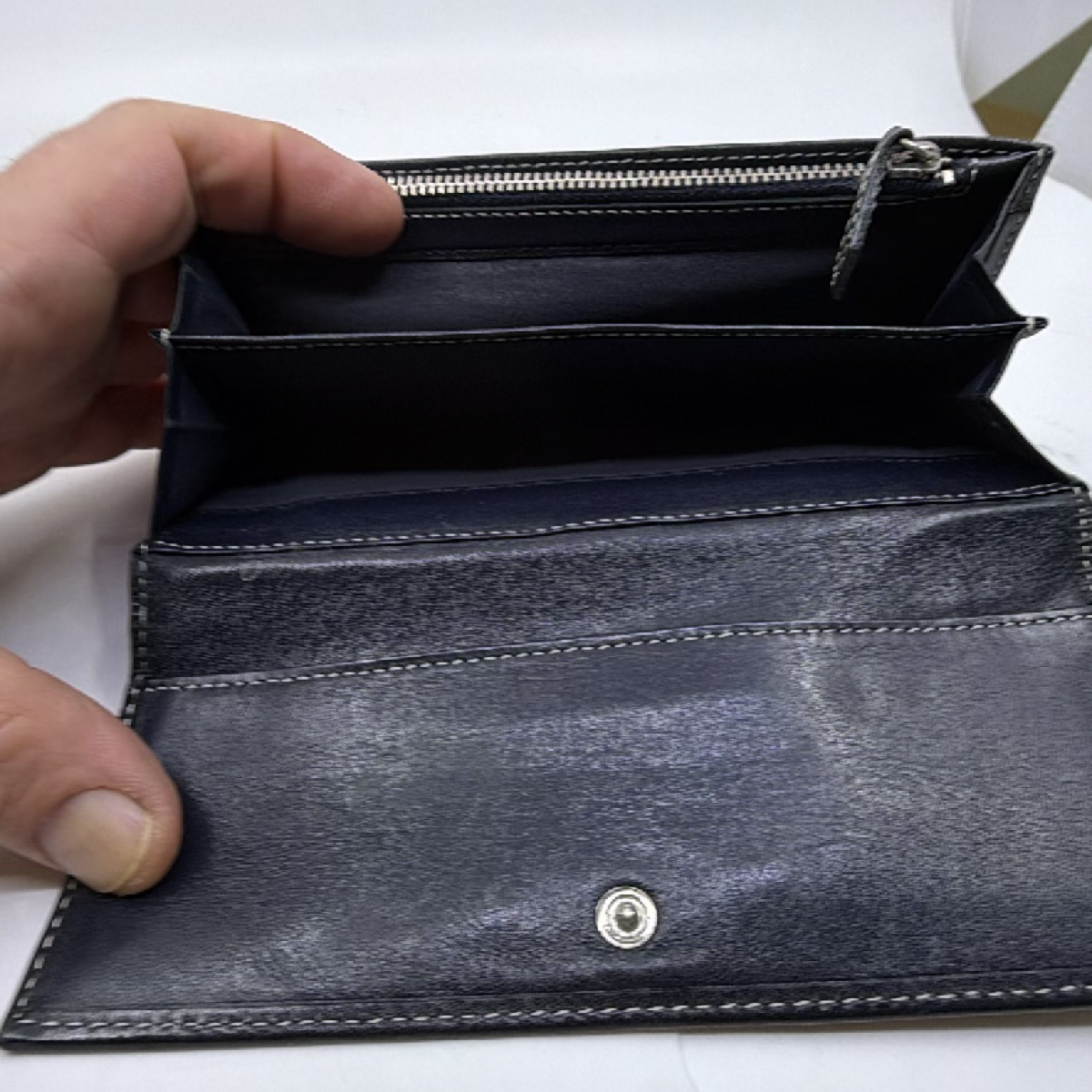 Burberry Continental Blue Nova Check Canvas Wallet
