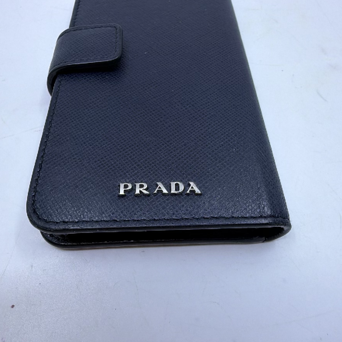 Prada Saffiano Folio Blue Saffiano Leather Phone Case