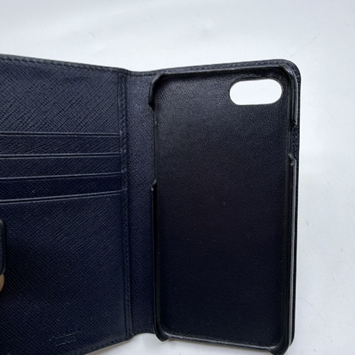 Prada Saffiano Folio Blue Saffiano Leather Phone Case