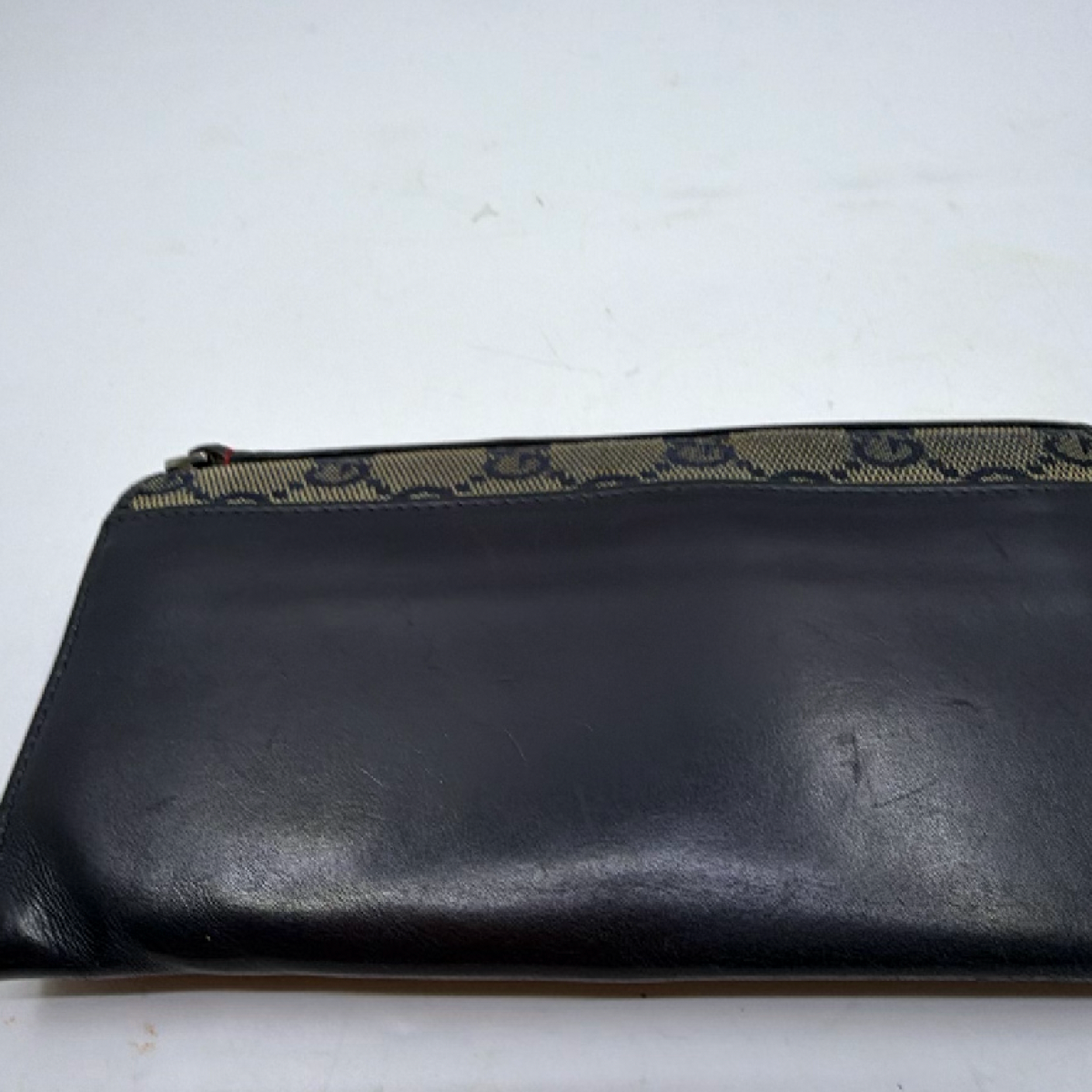 Gucci Continental Flap Black GG Monogram Canvas Leather Wallet