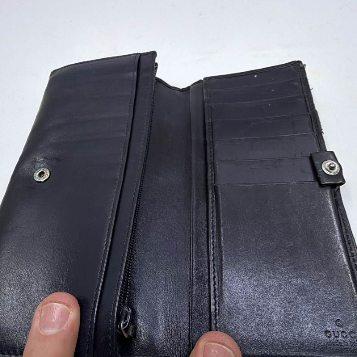 Gucci Continental Flap Black GG Monogram Canvas Leather Wallet