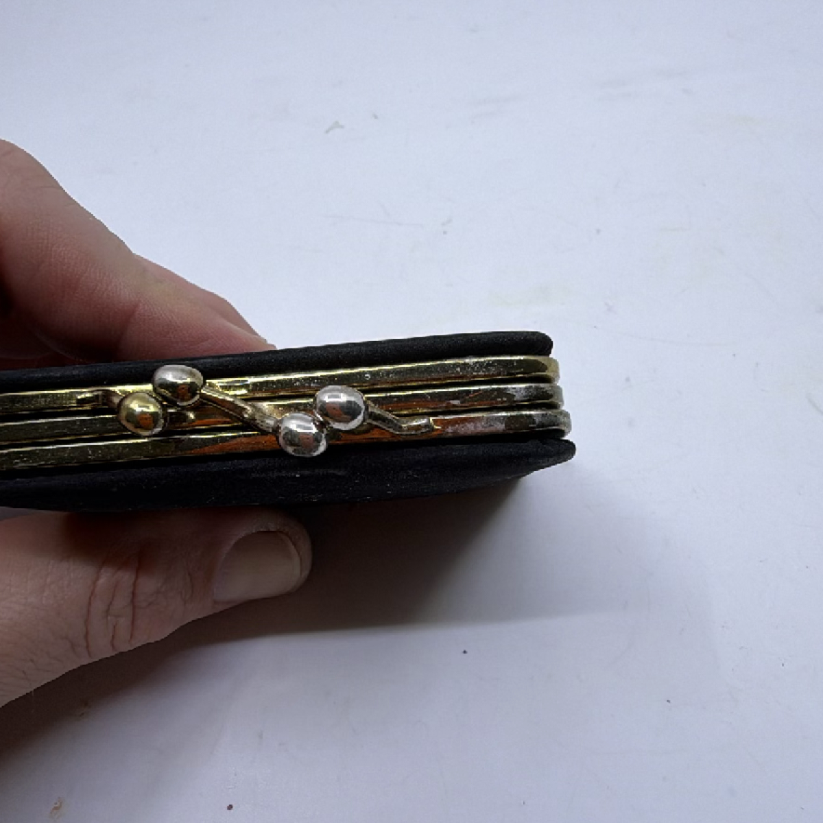 Unbranded Vintage Black Velvet Compact Coin Purse