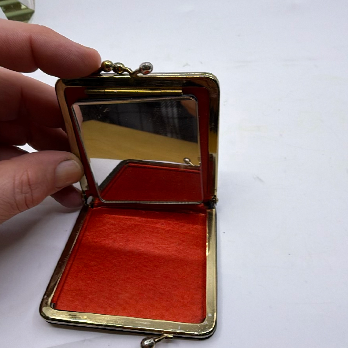 Unbranded Vintage Black Velvet Compact Coin Purse