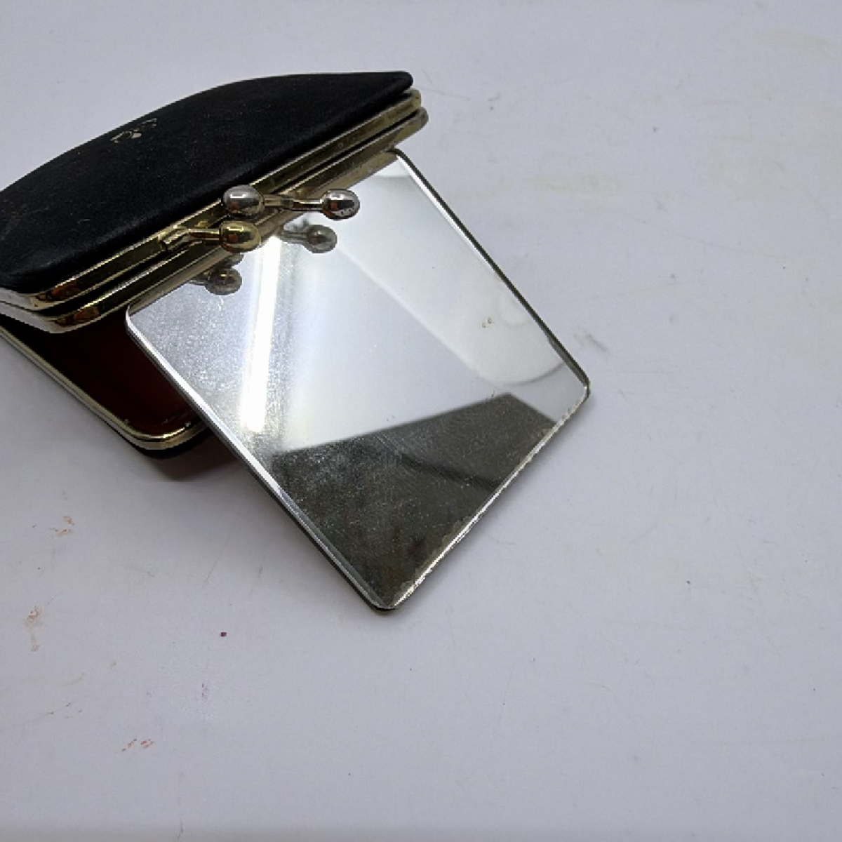 Unbranded Vintage Black Velvet Compact Coin Purse