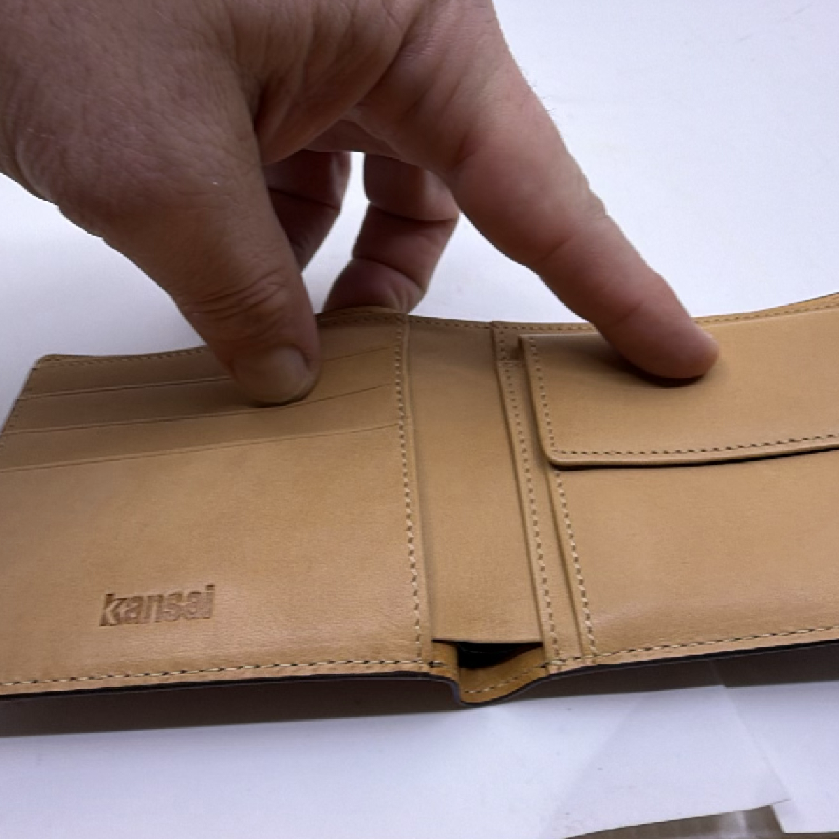 Kansai Bifold Brown Vacchetta Leather Wallet