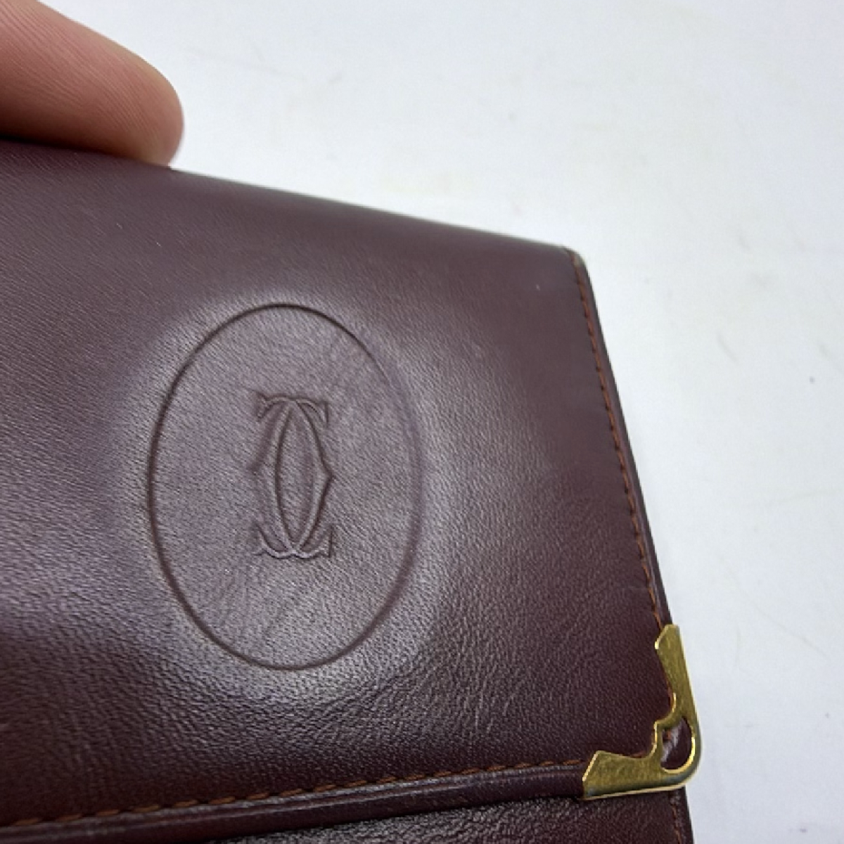 Cartier Must de Cartier Burgundy Leather Coin Case