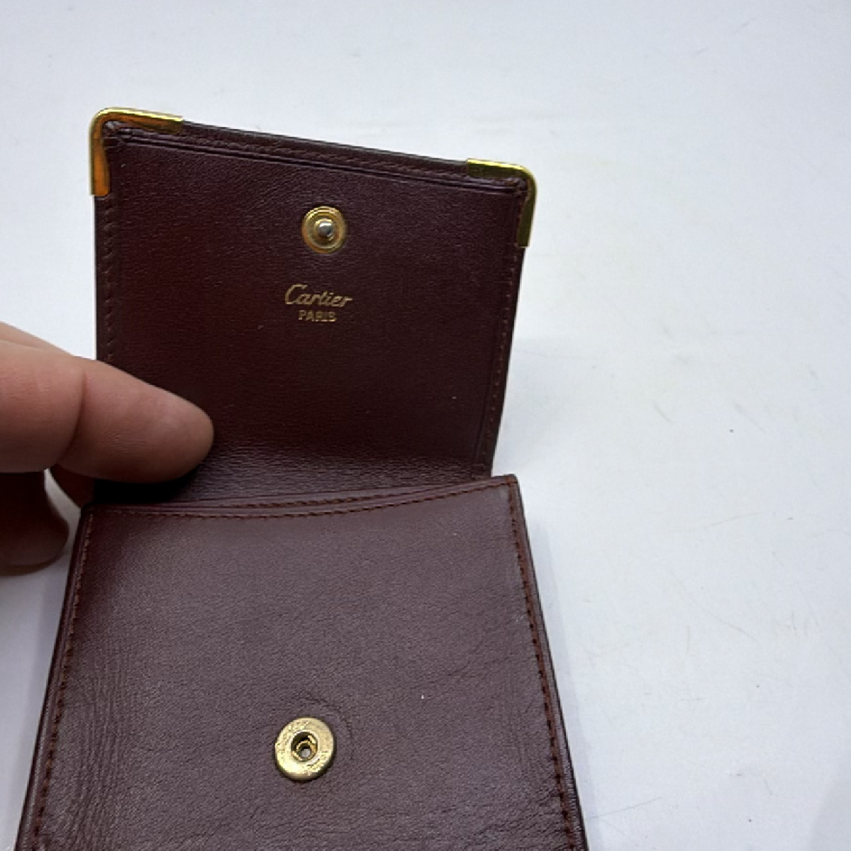 Cartier Must de Cartier Burgundy Leather Coin Case