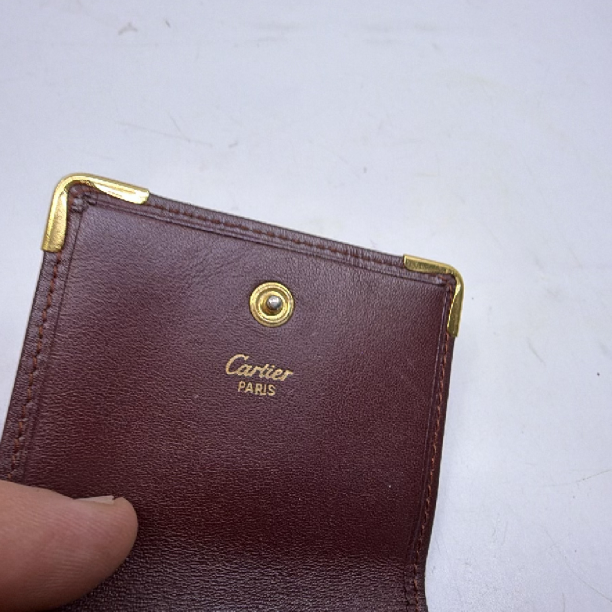 Cartier Must de Cartier Burgundy Leather Coin Case