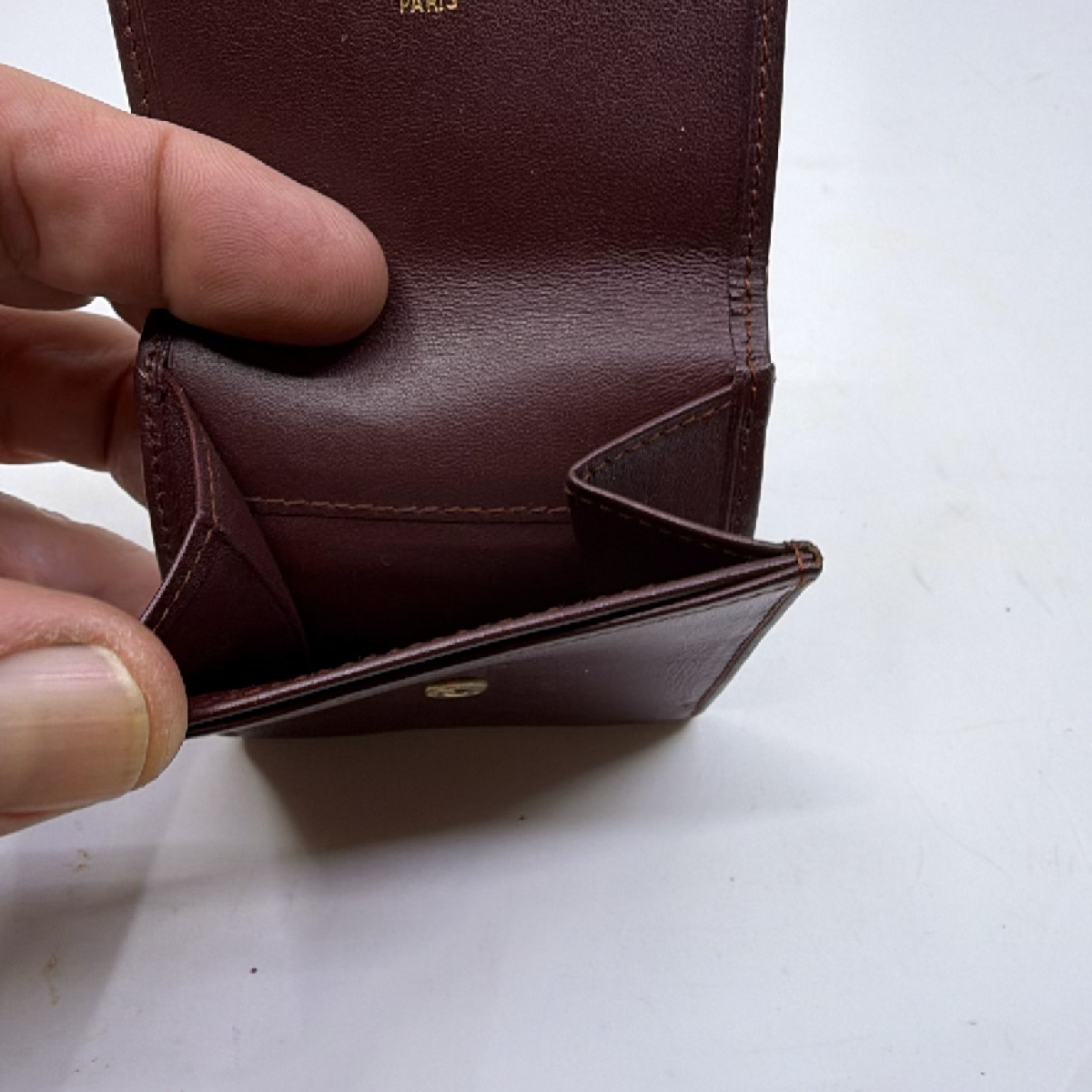 Cartier Must de Cartier Burgundy Leather Coin Case