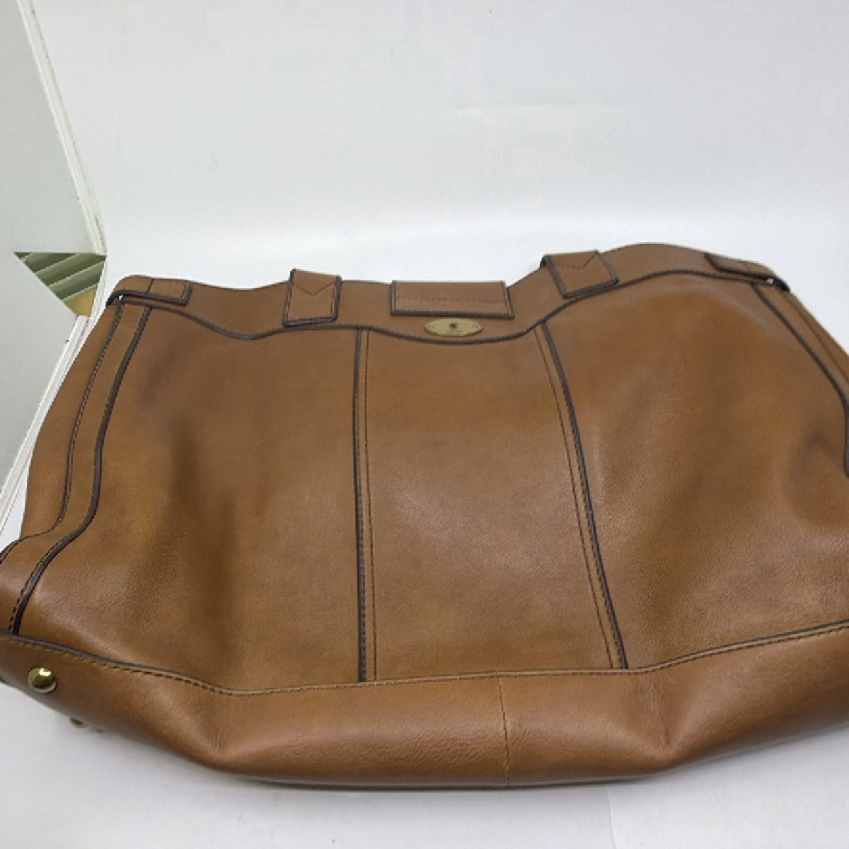 Fossil Brown Leather Turn-Lock Key Satchel