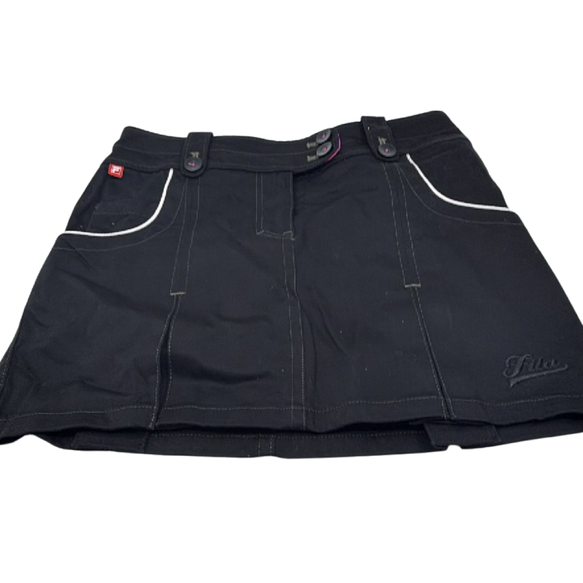 Fila Golf Black Cotton Blend M Mini Skirt