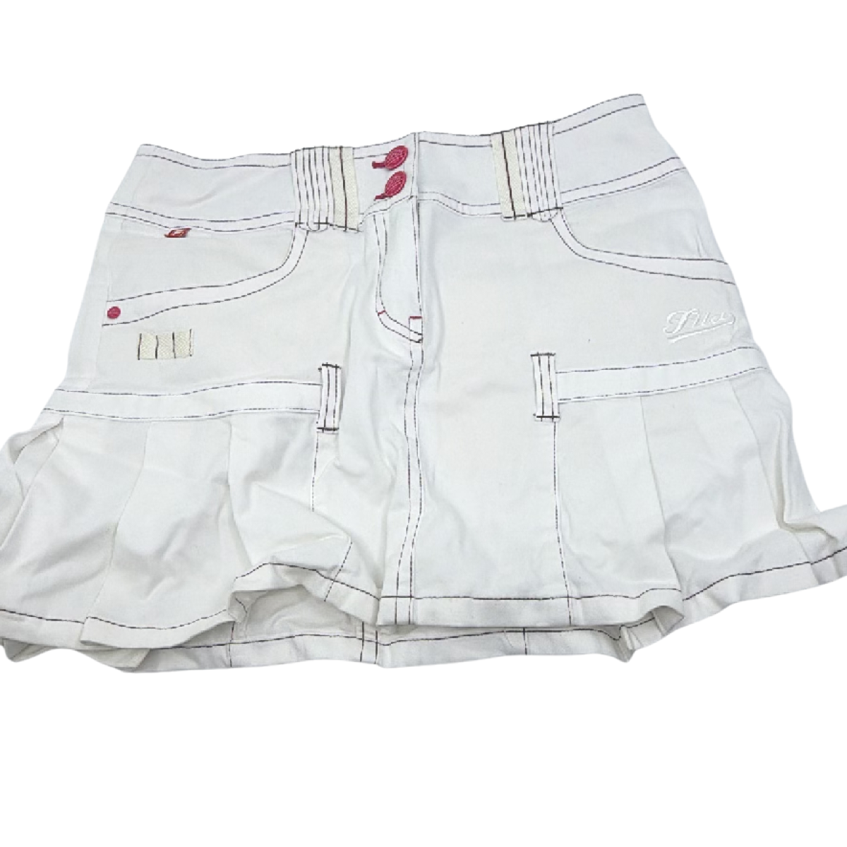 Fila Golf Pleated White Cotton Blend M Skirt