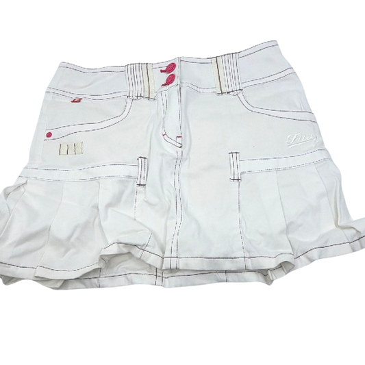 Fila Golf Pleated White Cotton Blend M Skirt