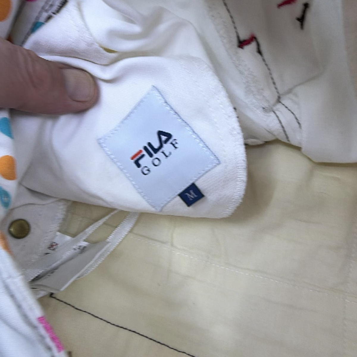 Fila Golf Pleated White Cotton Blend M Skirt