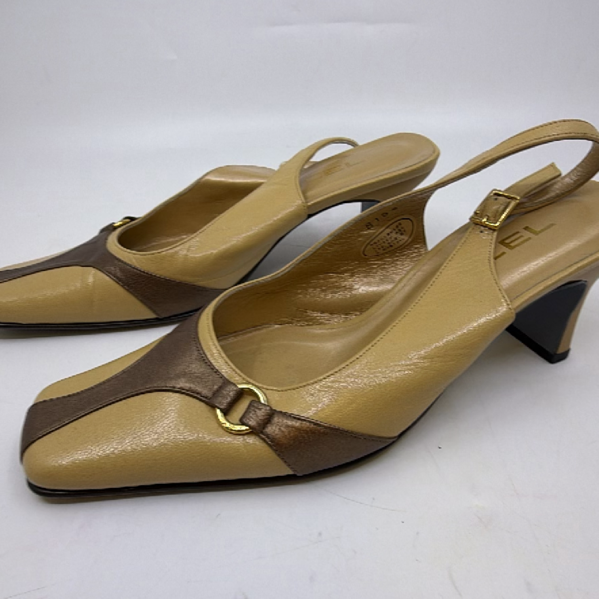 Lancel Slingback Pump Beige Leather JP 23