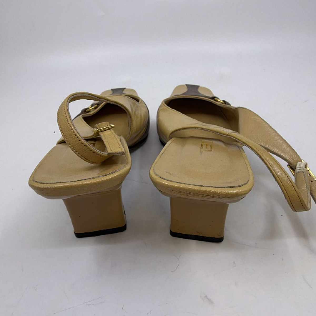 Lancel Slingback Pump Beige Leather JP 23