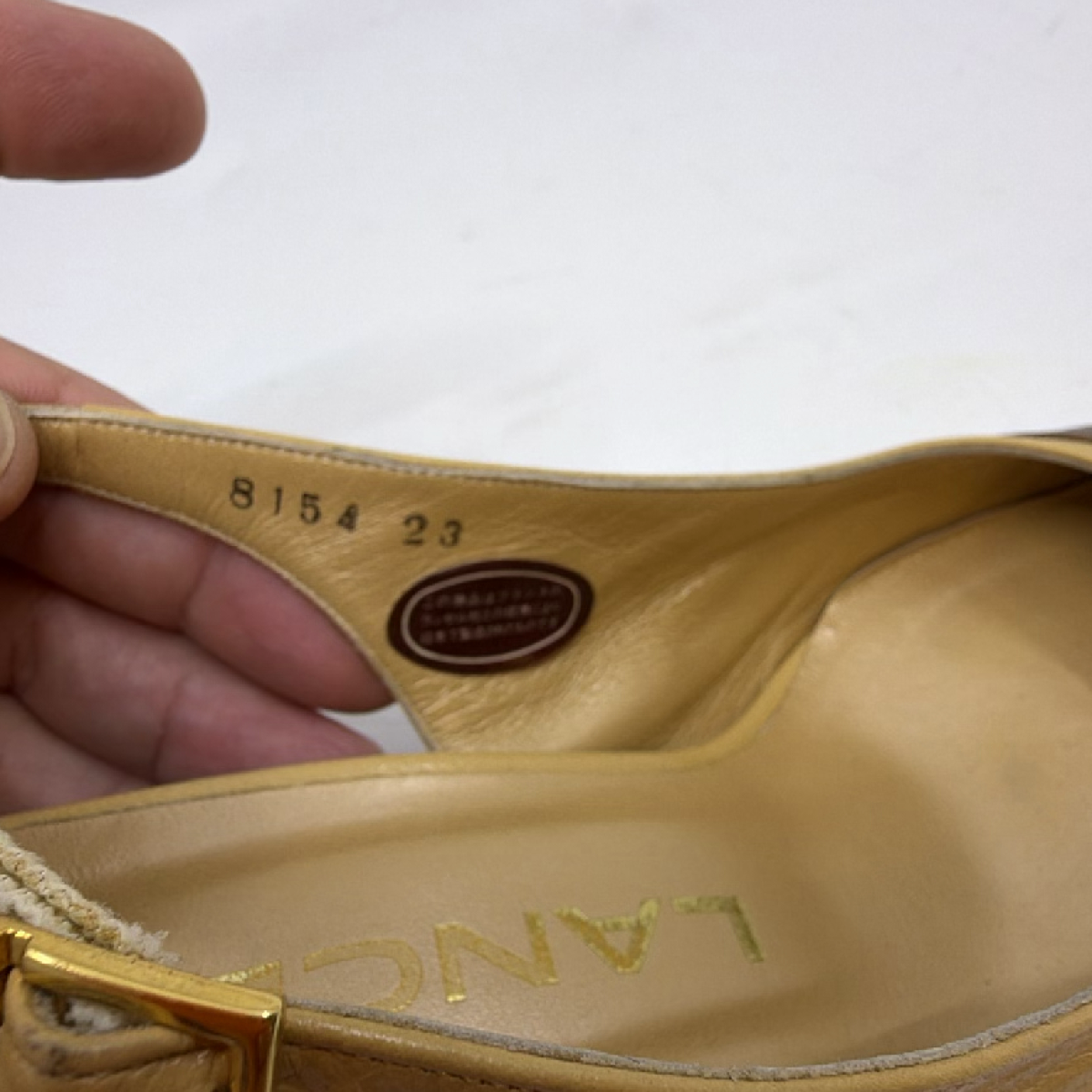 Lancel Slingback Pump Beige Leather JP 23