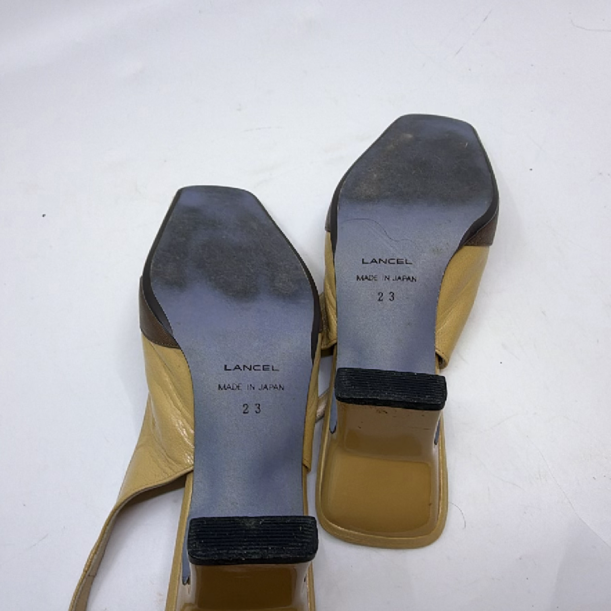 Lancel Slingback Pump Beige Leather JP 23