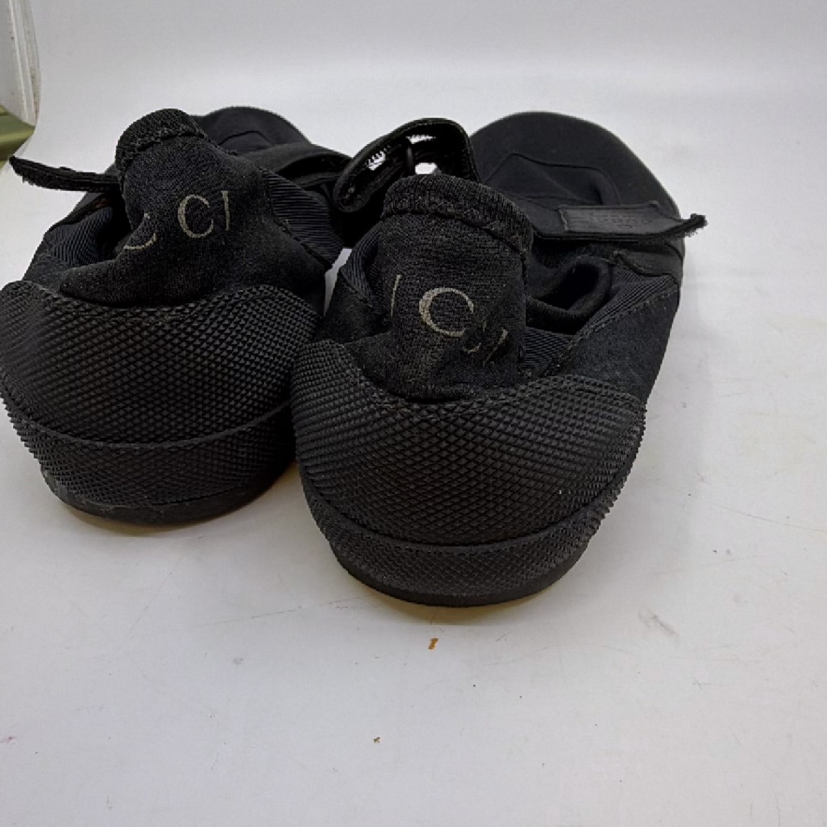 Gucci Black Textile Velcro Slip-On Shoe