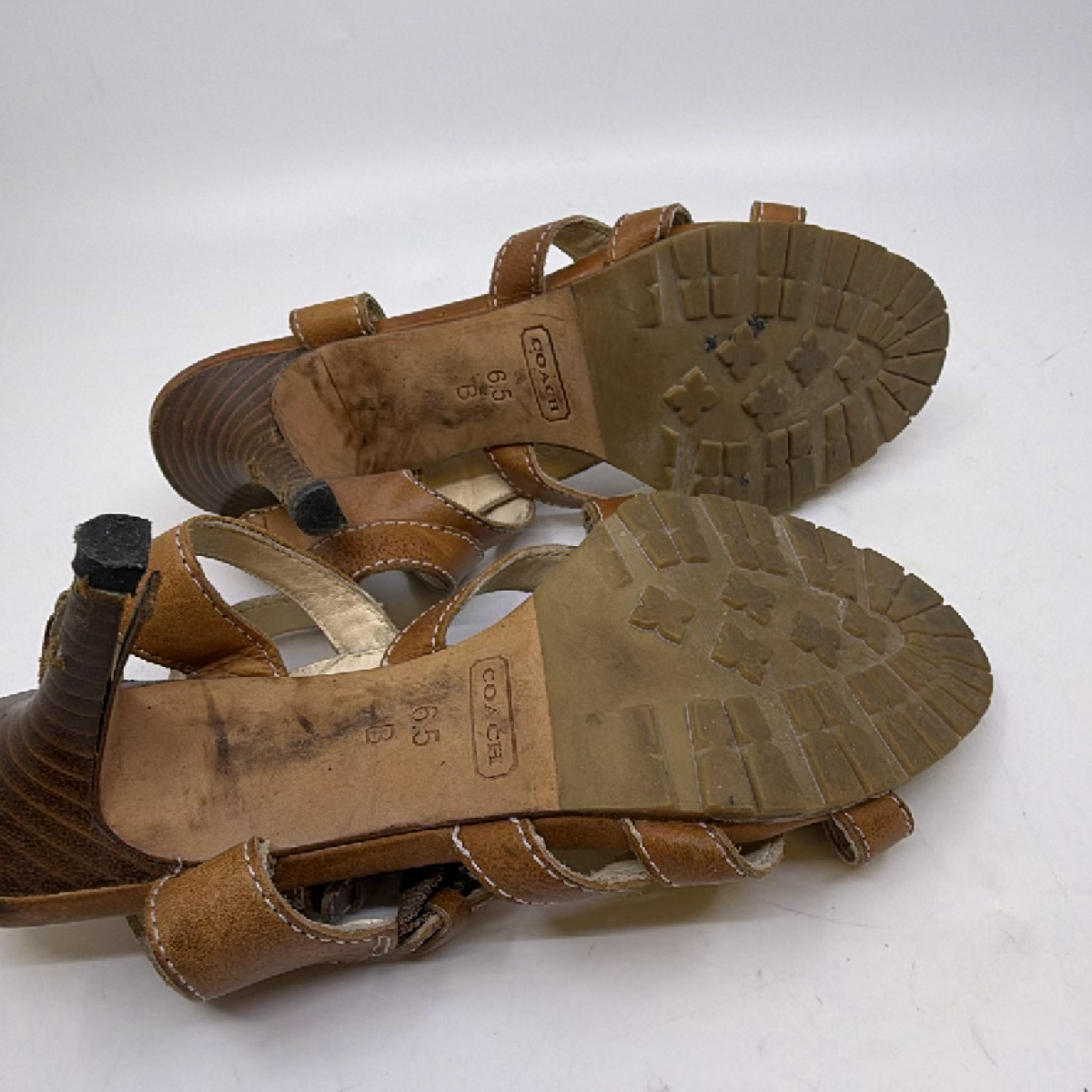 Coach Gladiator Sandal Brown Leather 6.5 Sandal