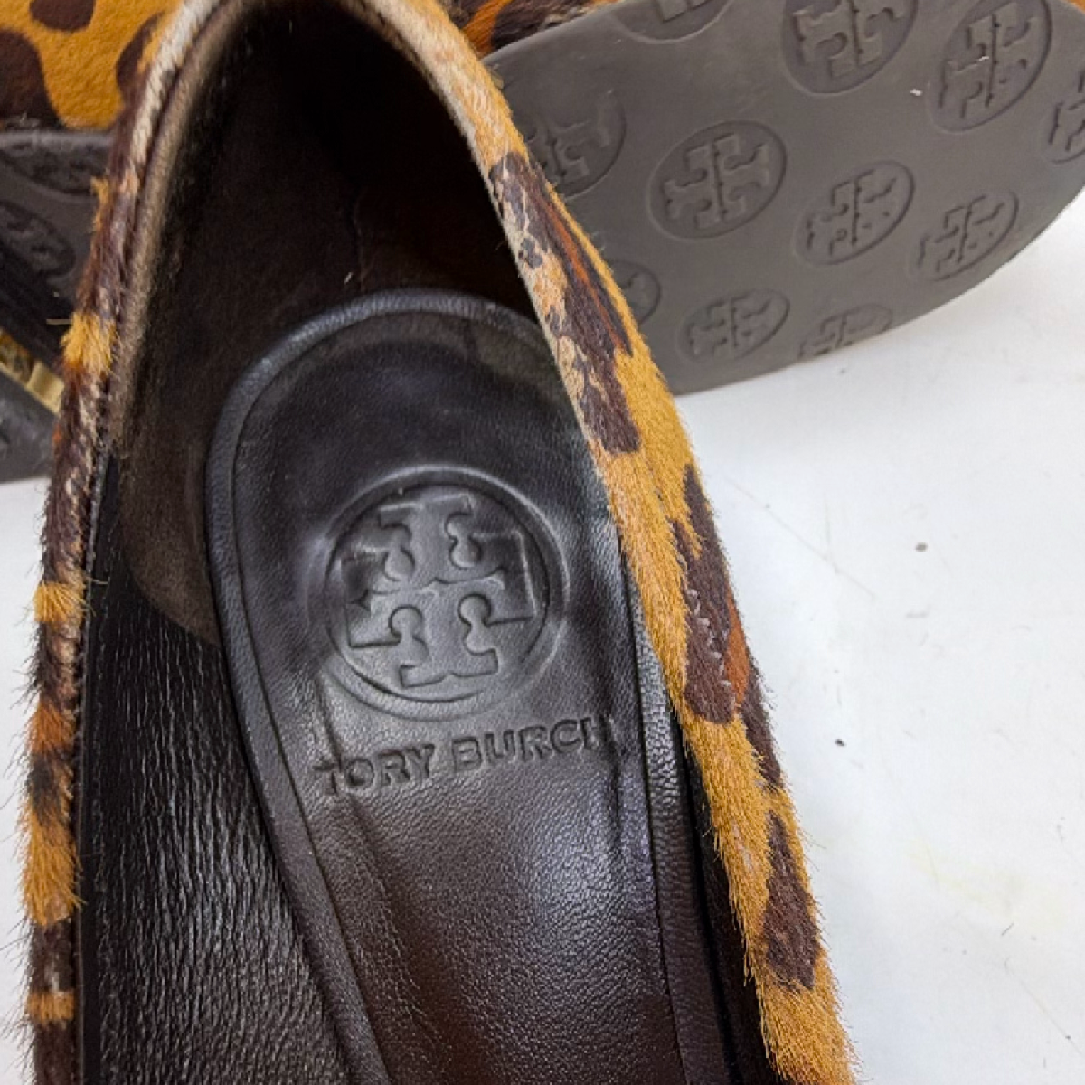 Tory Burch Leopard Calf Hair Block Heel Pump 6.5