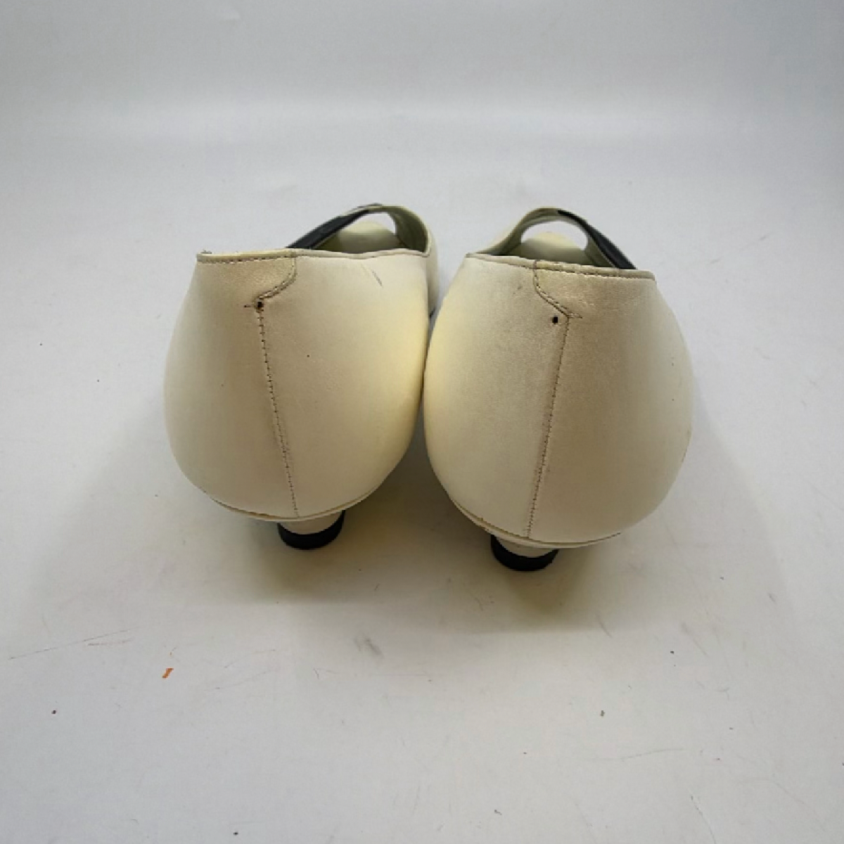 Yves Saint Laurent Peep Toe Wedge Cream Leather Fabric 36 Pump