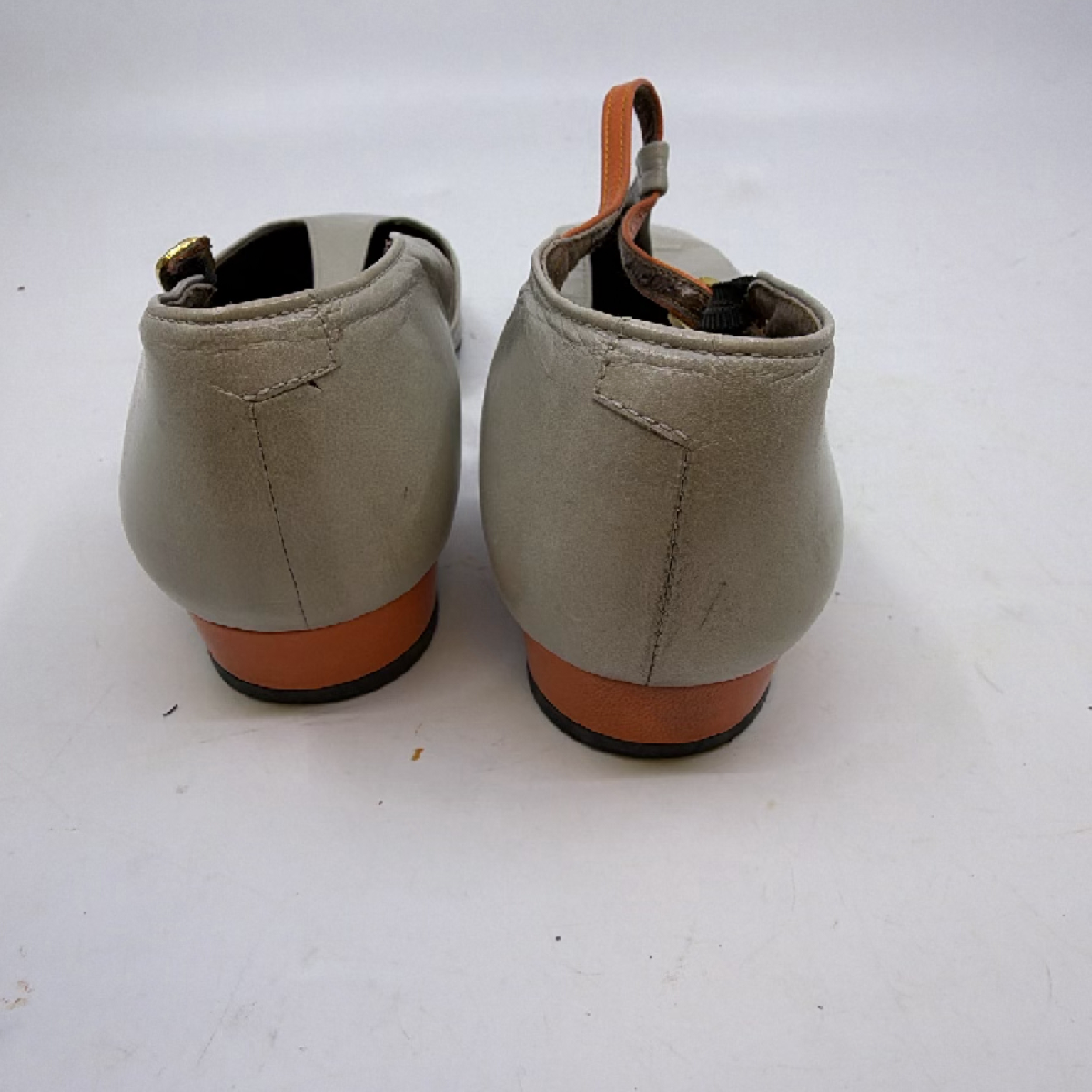 Christian Dior T-Strap Gray Leather 9.5 Flats