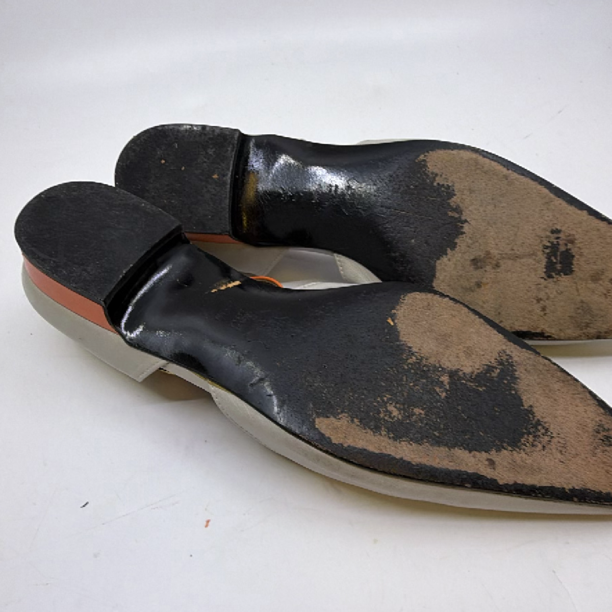 Christian Dior T-Strap Gray Leather 9.5 Flats