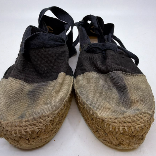 Chanel Lace-Up Espadrille Black Canvas Jute 36 Espadrille