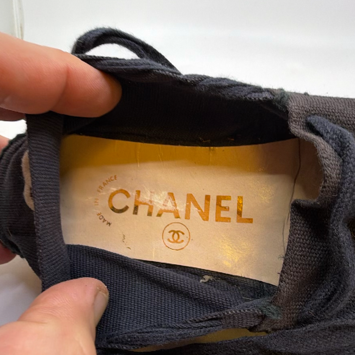 Chanel Lace-Up Espadrille Black Canvas Jute 36 Espadrille