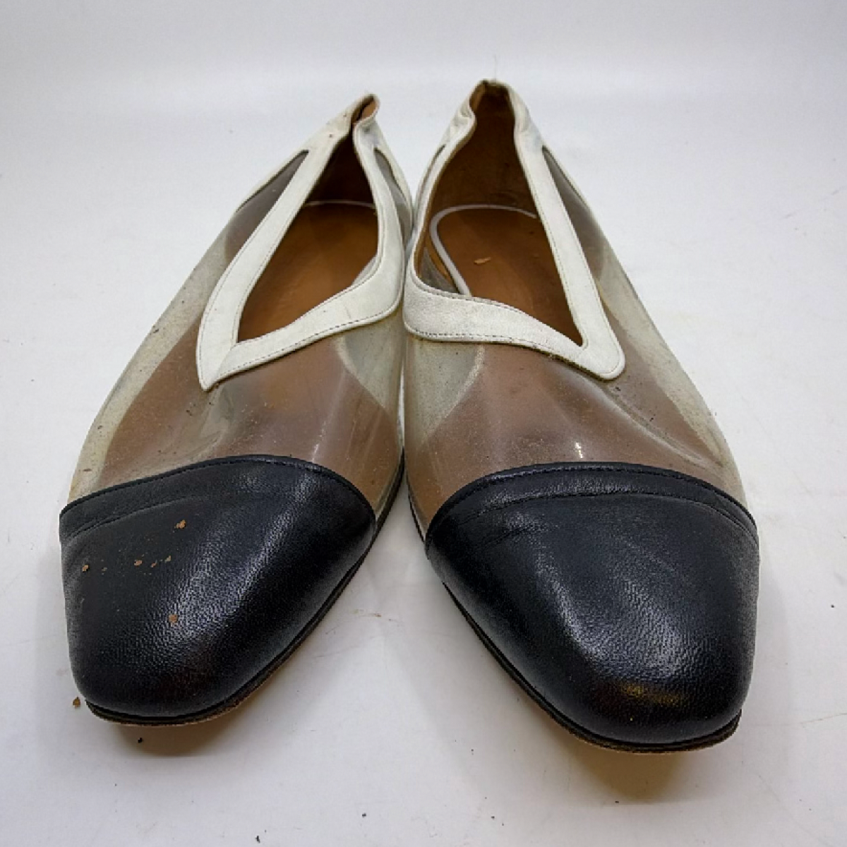 Giorgio Armani Transparent Cap Toe Leather Flat 36.5