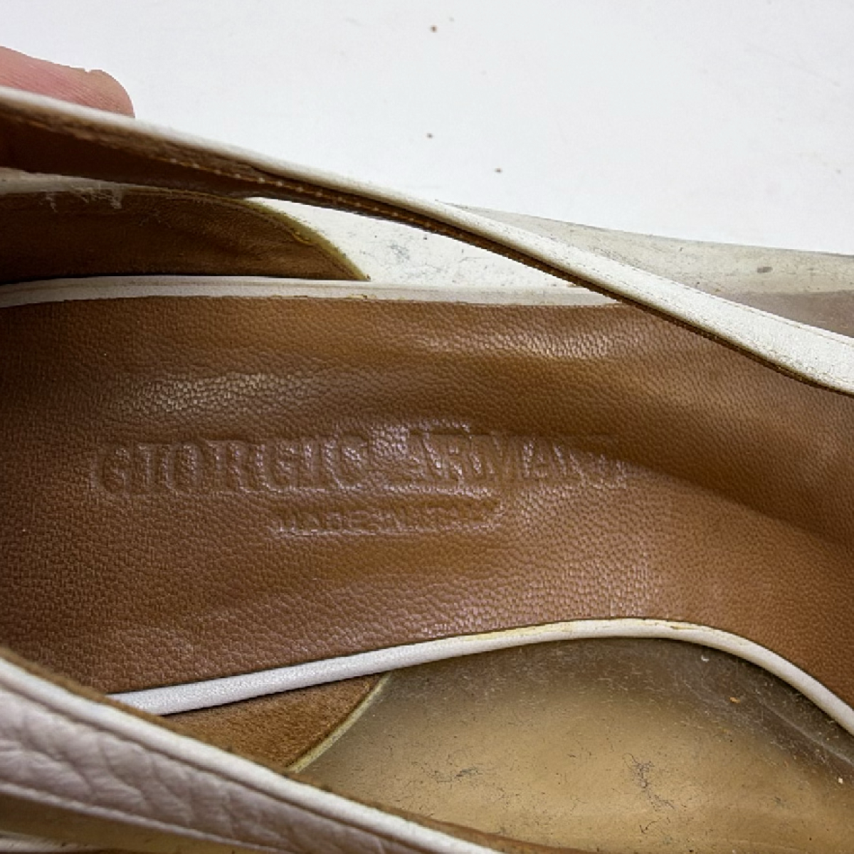 Giorgio Armani Transparent Cap Toe Leather Flat 36.5