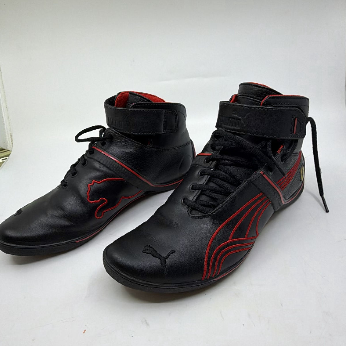 Puma Ferrari Mid-Top Driving Sneaker Black Leather US 6