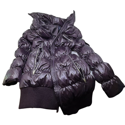 Gap Purple Shiny Nylon Puffer Jacket S