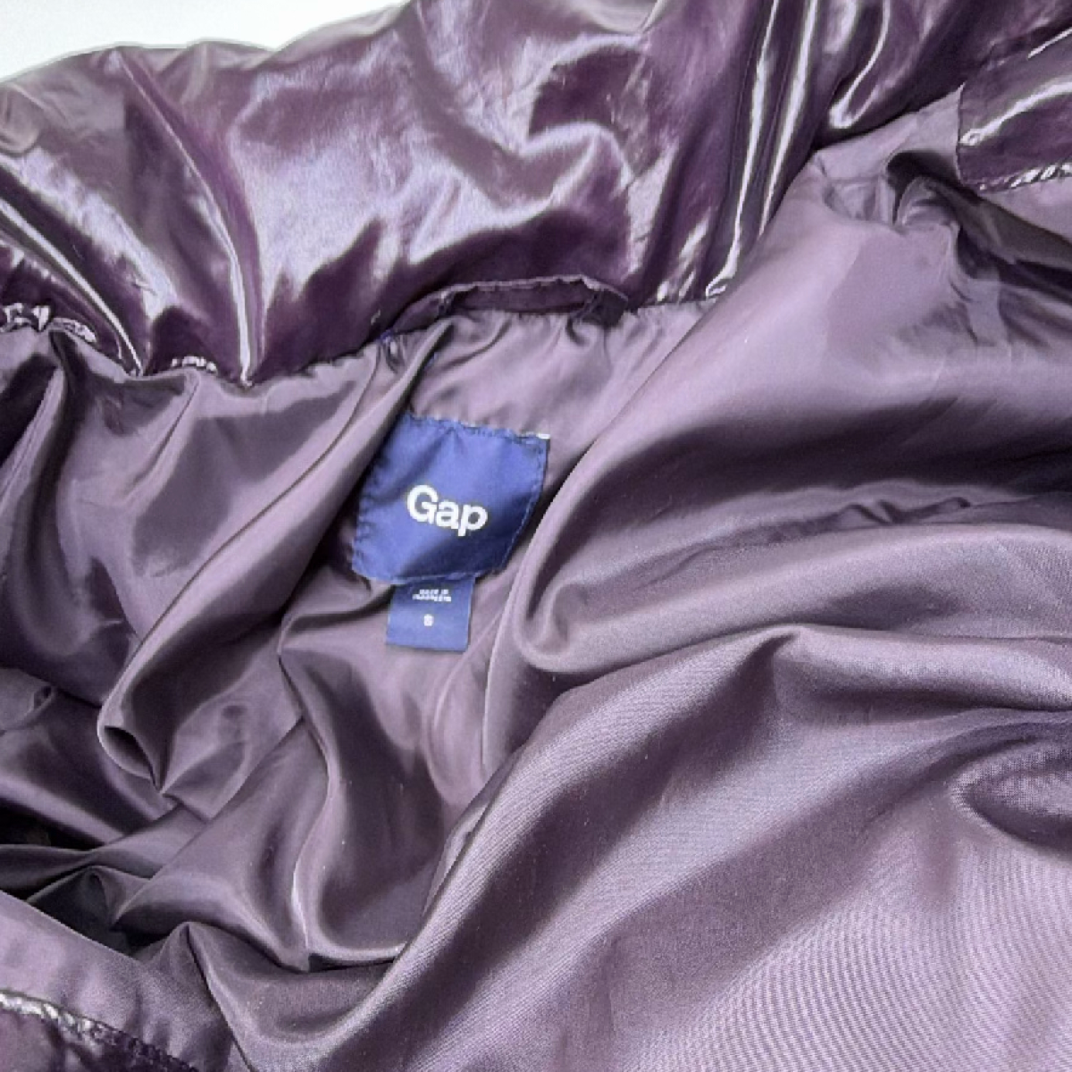 Gap Purple Shiny Nylon Puffer Jacket S
