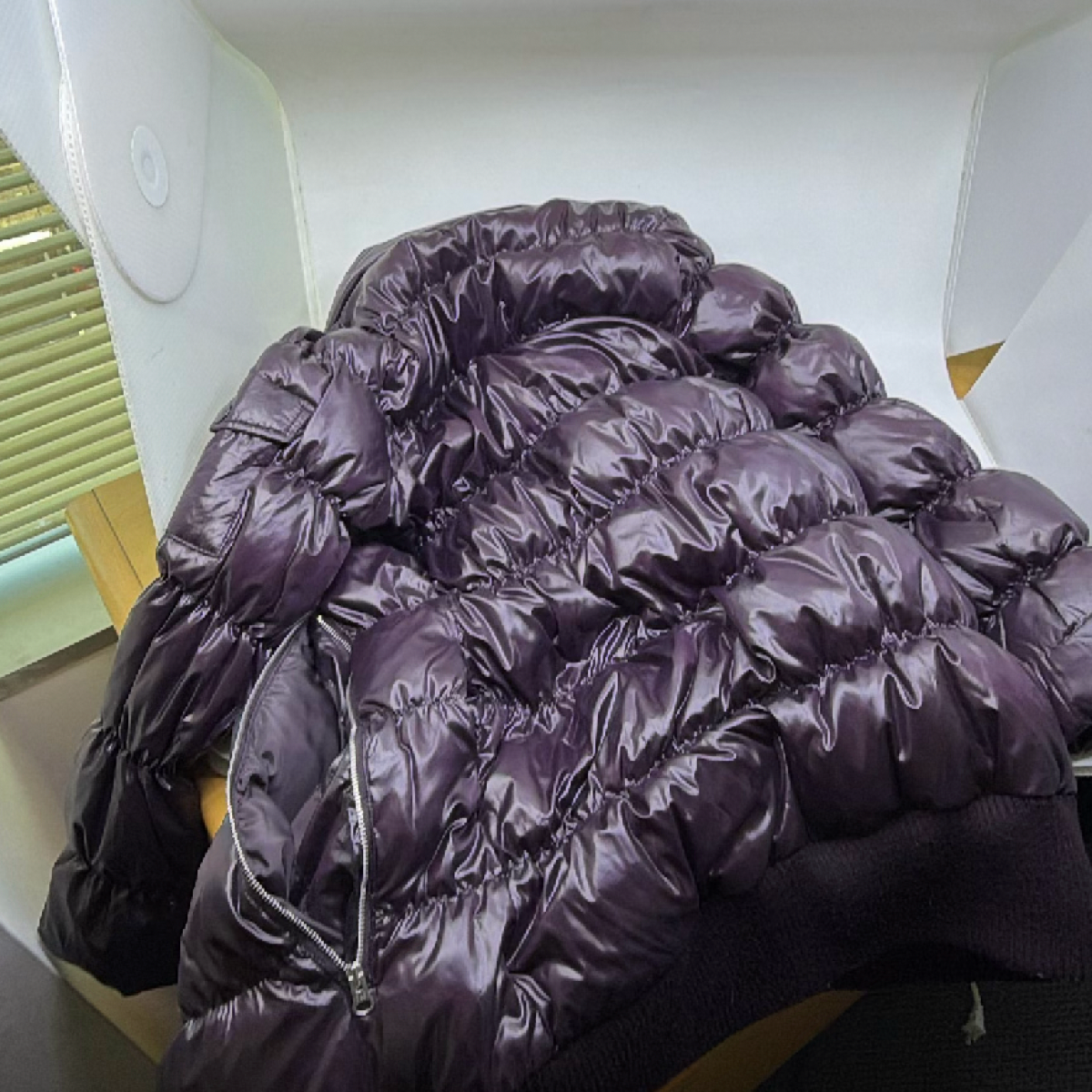 Gap Purple Shiny Nylon Puffer Jacket S