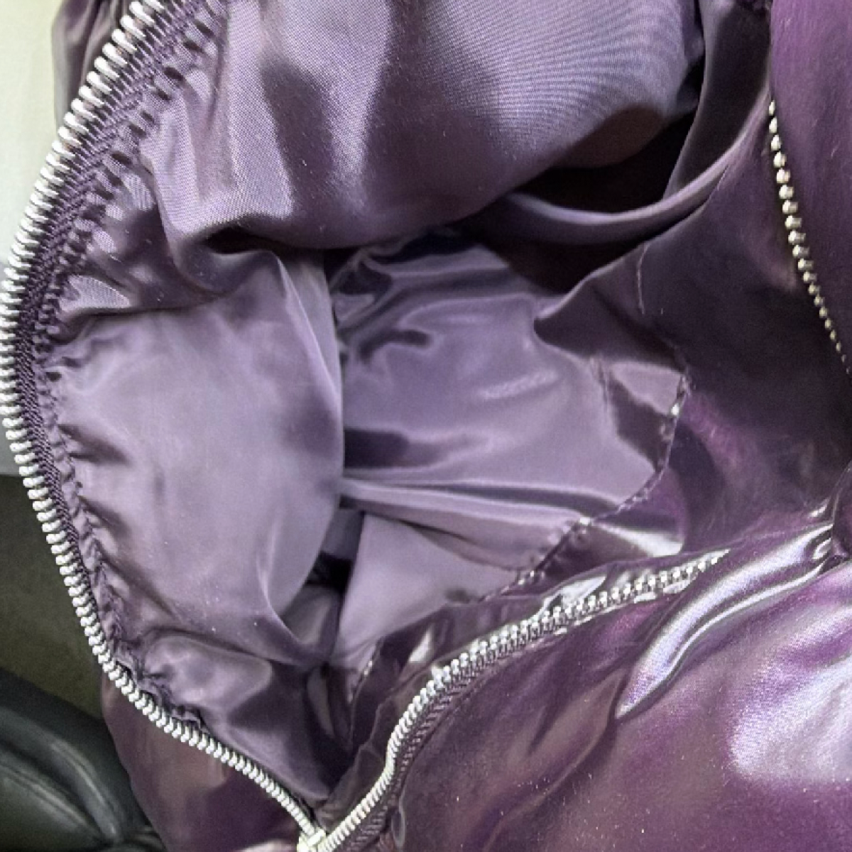 Gap Purple Shiny Nylon Puffer Jacket S