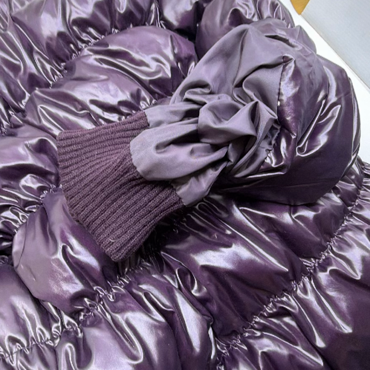 Gap Purple Shiny Nylon Puffer Jacket S