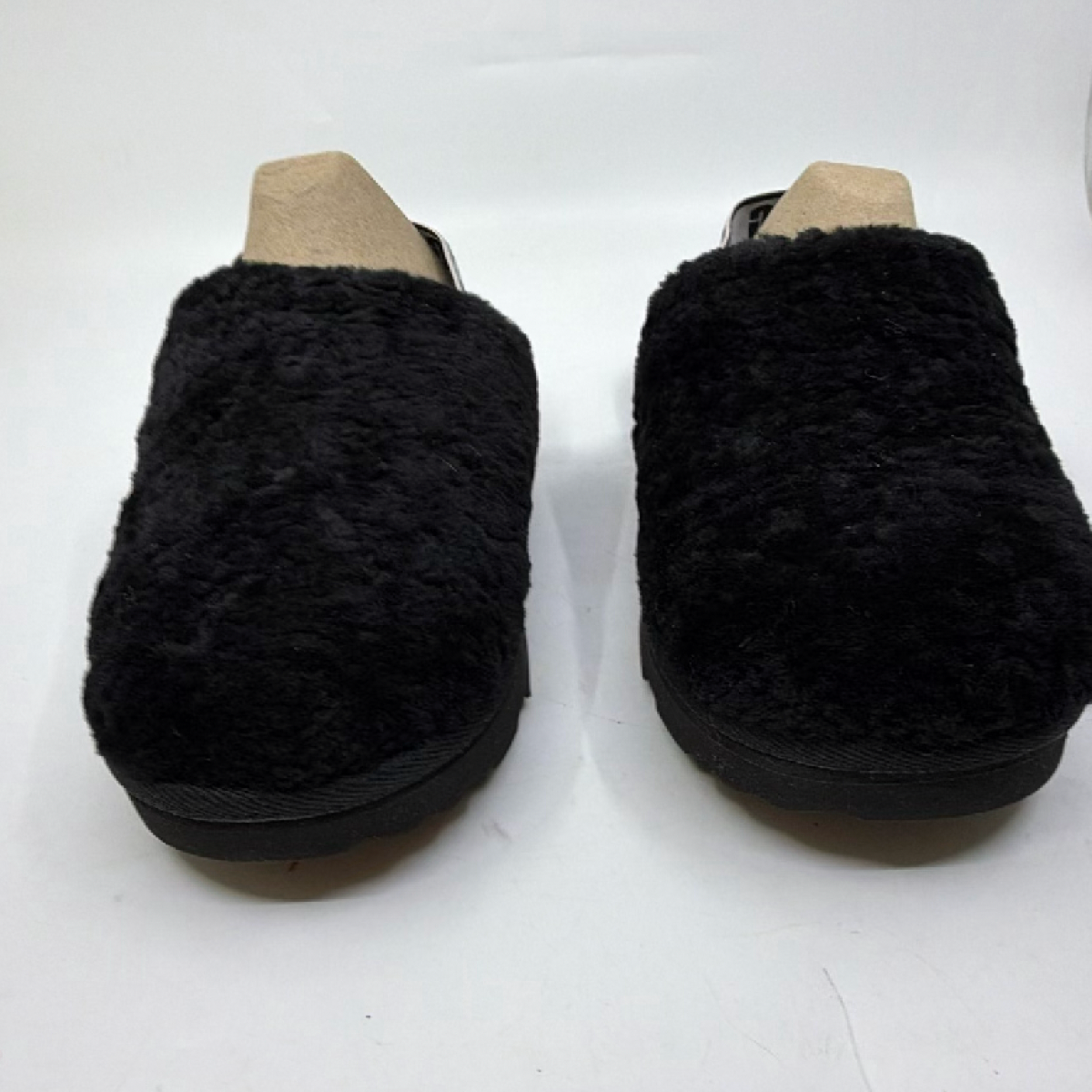 UGG Coquette Logo Strap Black Sheepskin Slipper