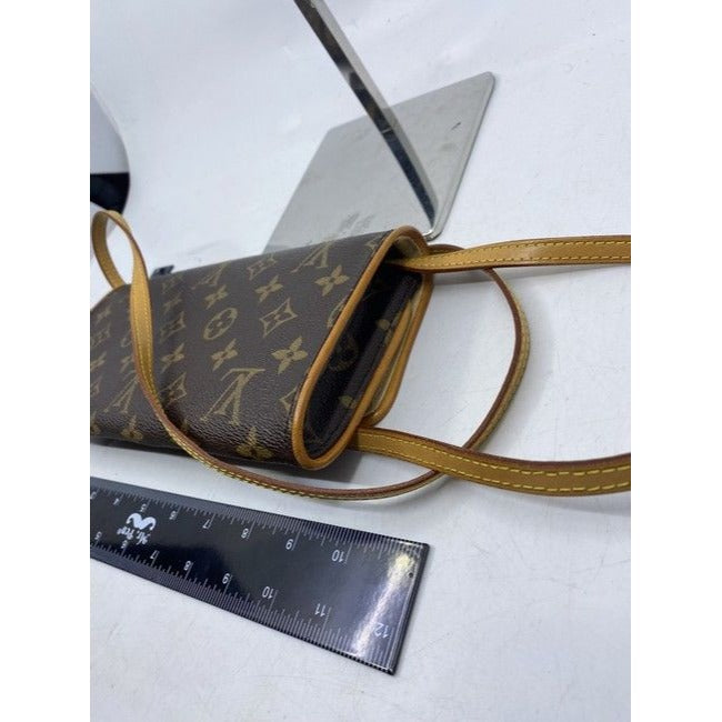Louis Vuitton Pochette Twin Brown Monogram Canvas Cross Body Bag