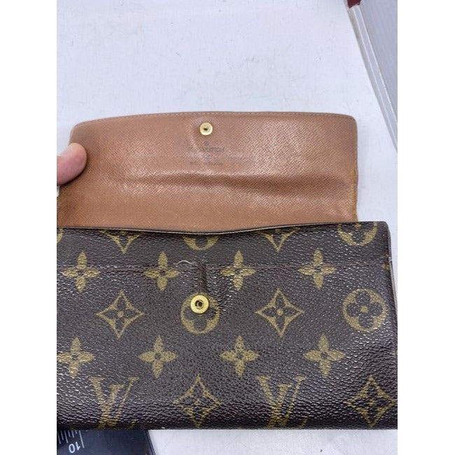 Louis Vuitton Brown Sarah Large Canvas Travel Wallet
