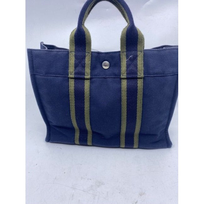 Hermes Fourre Tout Pm Navy Cotton Tote