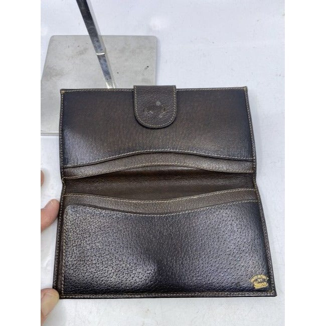 Gucci Brown Long Vintage Canvas Wallet