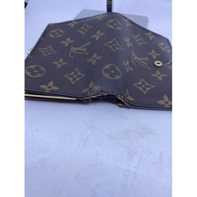 Louis Vuitton Brown Vintage Monogram Kisslock Mi0090 Wallet