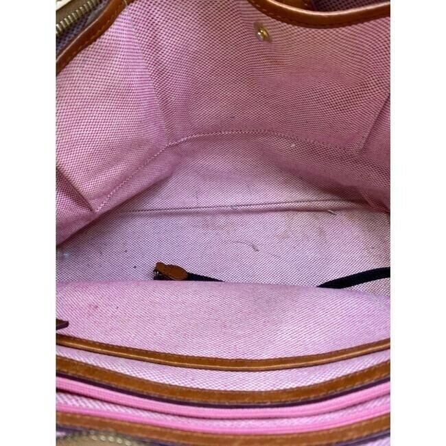 dooney and bourke bag white brown leather tote
