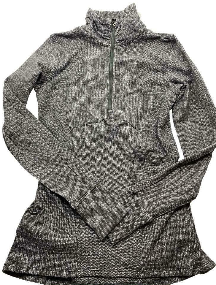LULULEMON Womens Gray Long Sleeves Stylish Fleece Sweater Size: 4