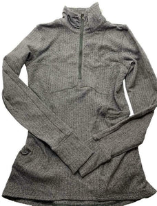 LULULEMON Womens Gray Long Sleeves Stylish Fleece Sweater Size: 4