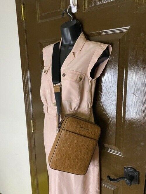 Michael Kors Cooper Logo Flight Luggage Camellia Matte Leather Messenger Bag