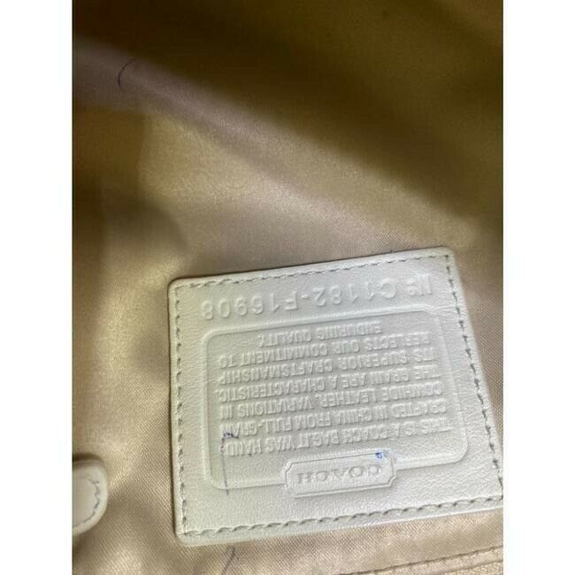 Coach Large White Leather Hobo Bag